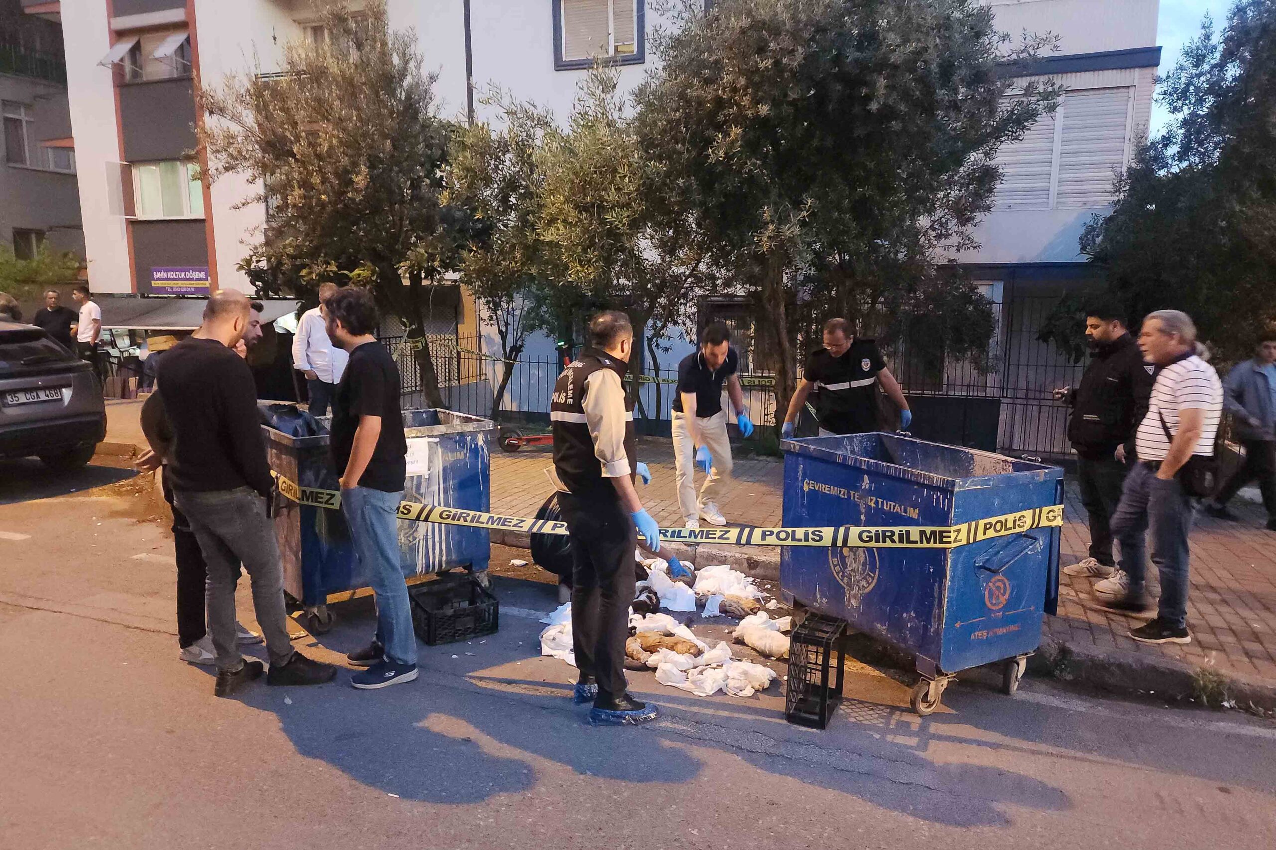 Buca’da bir çöp konteynerinde hasta altı bezlerine sarılmış halde 24