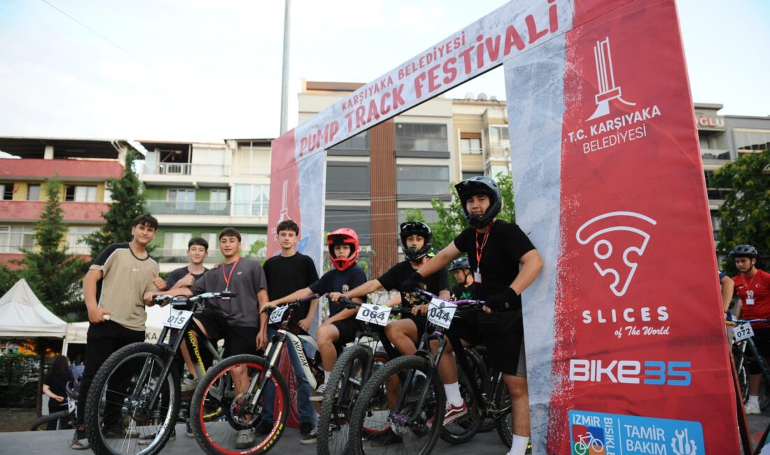 Karşıyaka Belediyesi, Türkiye’de gece düzenlenen ilk pump track bisiklet yarışına