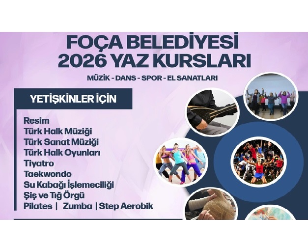 Sanattan spora, müzikten el sanatlarına uzanan geniş kurs programıyla Foça