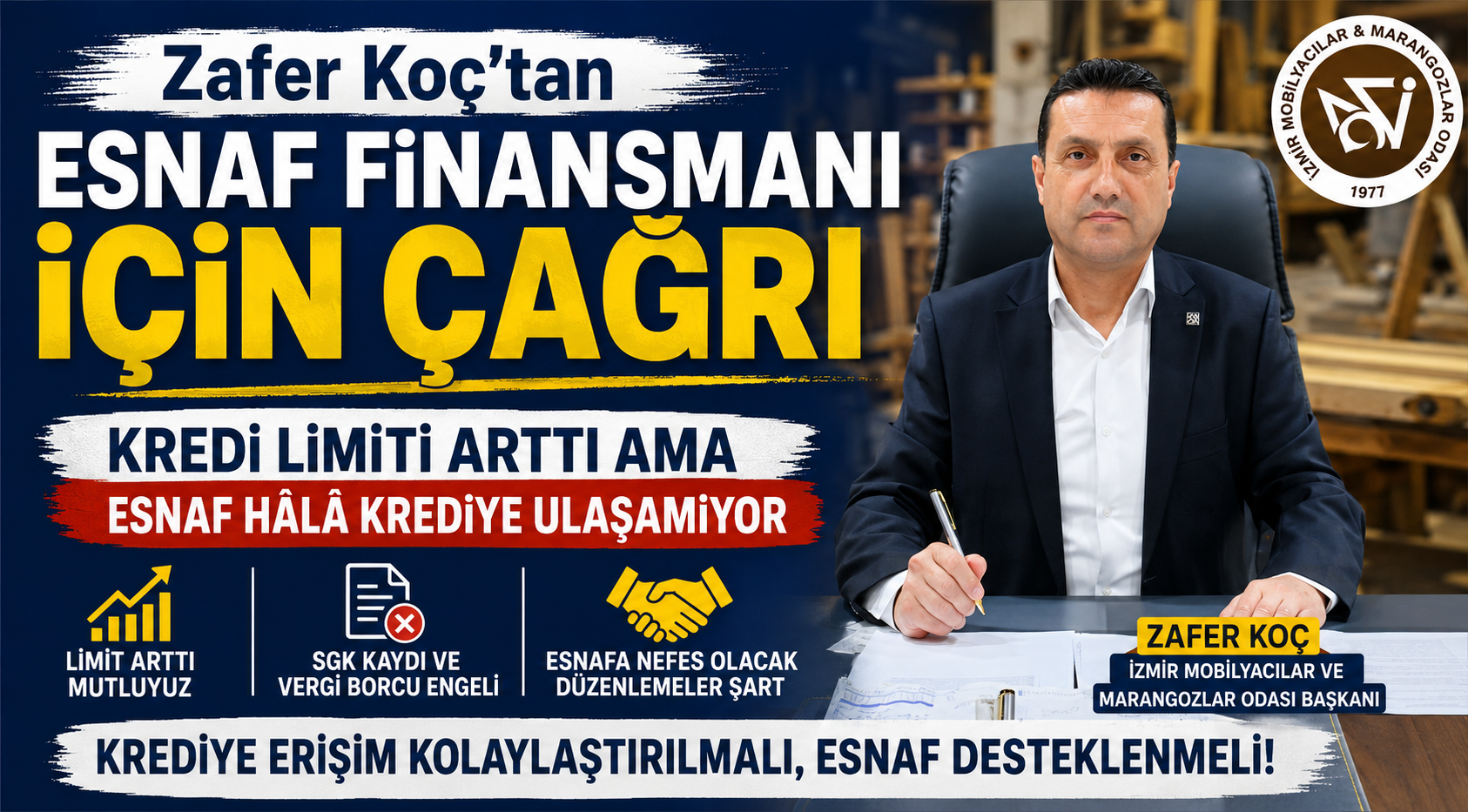 Zafer Koç'tan Esnaf Finansmanı İçin Çağrı
