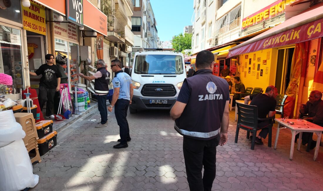 Konak’ta kaldırım ve sokaklardaki izinsiz işgale karşı denetimlerini gece gündüz