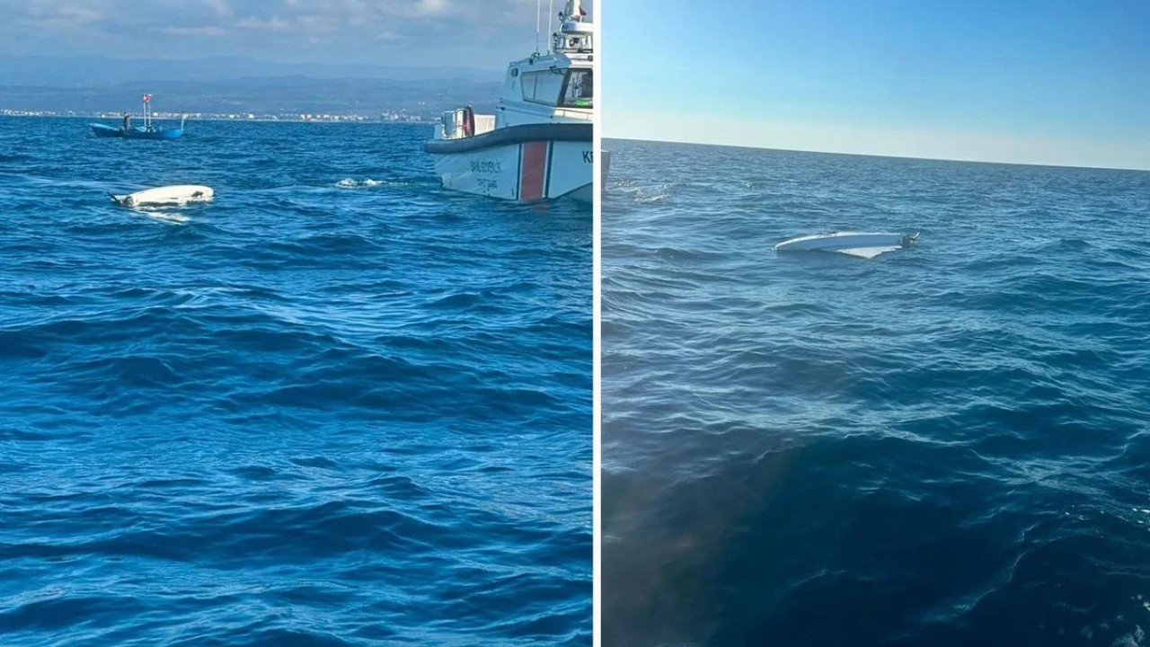 Sakarya'nın Karasu açıklarında balıkçılar denizde ters dönmüş bir dron fark