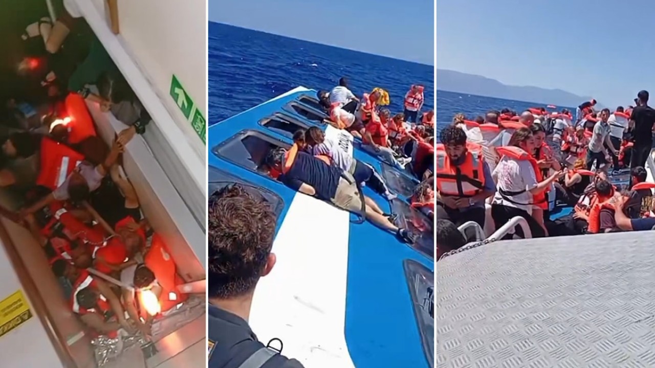Girne'den Mersin'in Taşucu Limanı'na sefer yapan katamaran limandan yaklaşık 5