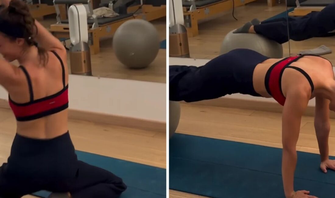 Oyuncu Gülper Özdemir, sosyal medyada paylaştığı pilates ve mat egzersizleriyle