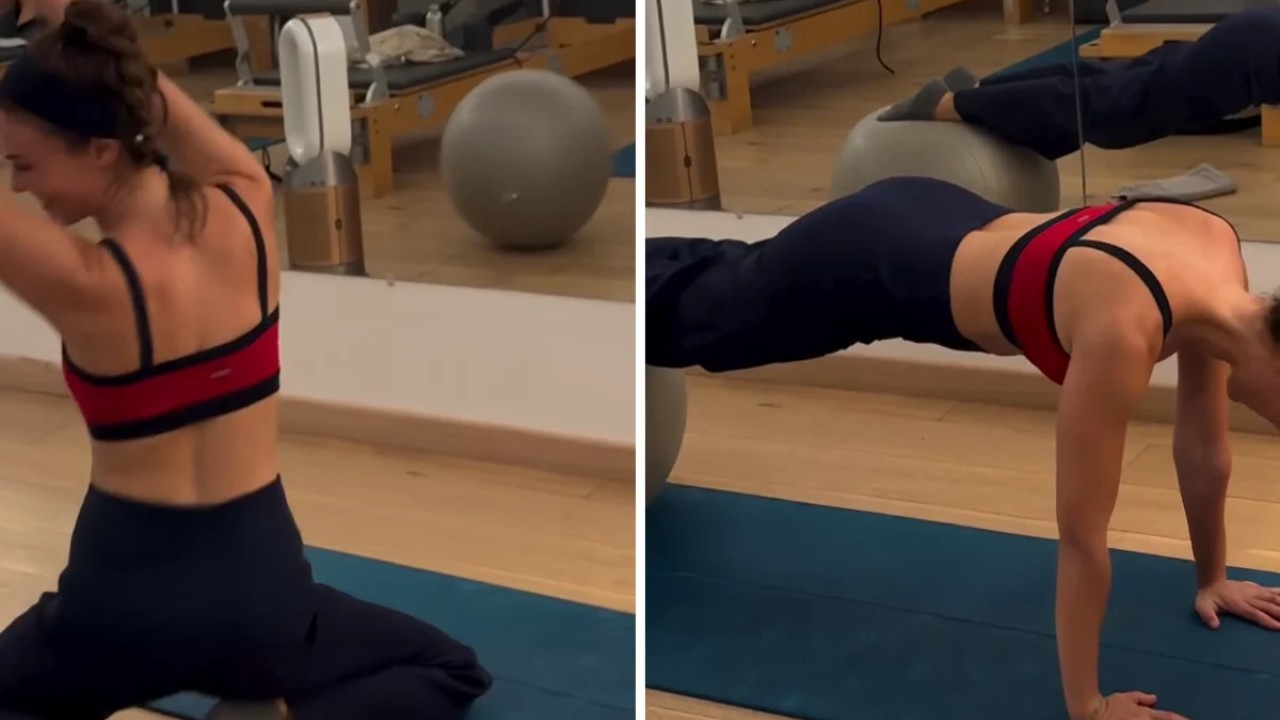 Oyuncu Gülper Özdemir, sosyal medyada paylaştığı pilates ve mat egzersizleriyle