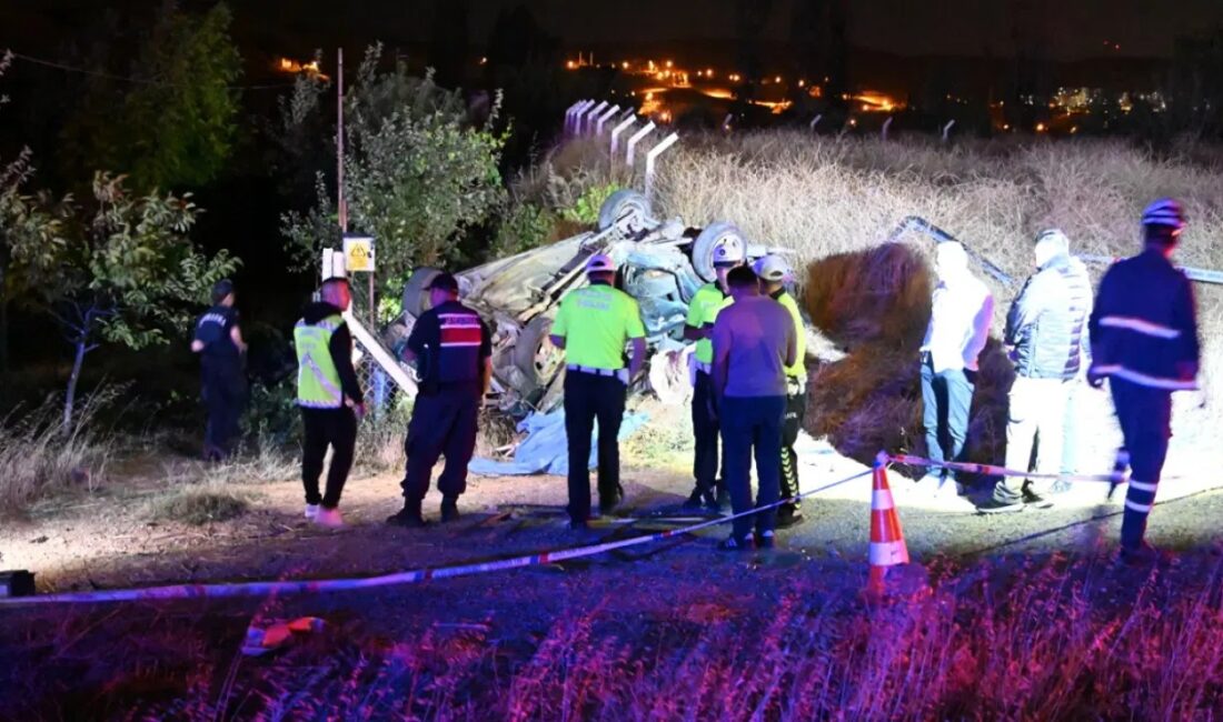 Kırıkkale'de aydınlatma direğine çarpan otomobilin şarampole devrilmesi sonucunda bir kişi