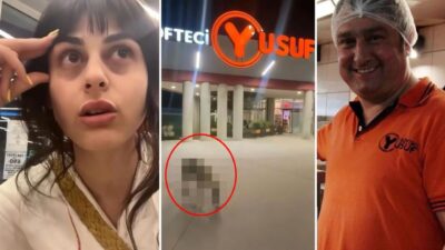 Sosyal medyada paylaşılan görüntüde, Köfteci Yusuf'un bir şubesi önünde zayıf