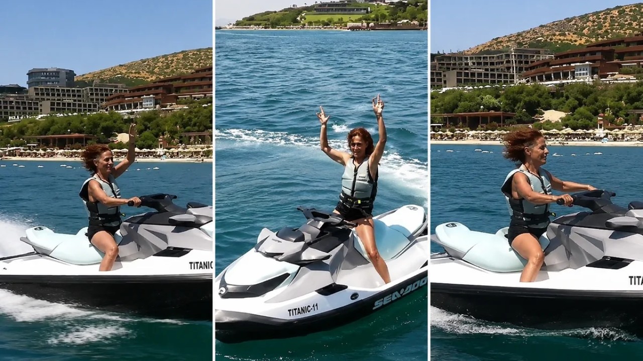 Bodrum'da tatil yapan Yıldız Tilbe denizde gösteri yaptı ve izleyenleri