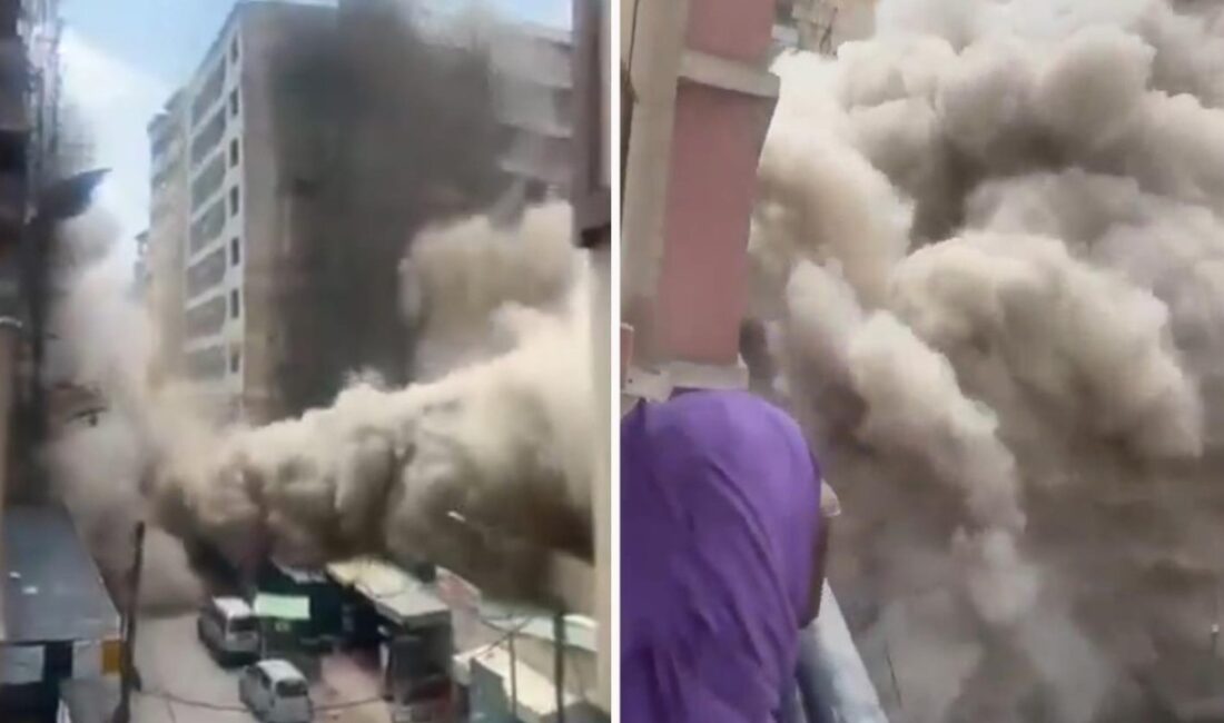Kenya'nın başkenti Nairobi'nin Eastleigh semtinde inşaat halindeki 12 katlı bir