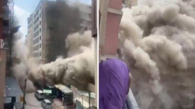 Kenya'nın başkenti Nairobi'nin Eastleigh semtinde inşaat halindeki 12 katlı bir
