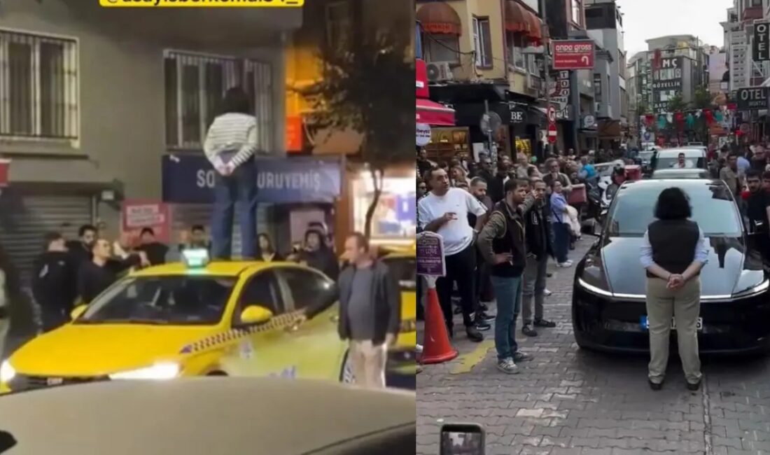 İstanbul Şişli'de bir taksinin üstüne çıkarak yolu kapatan kadının daha
